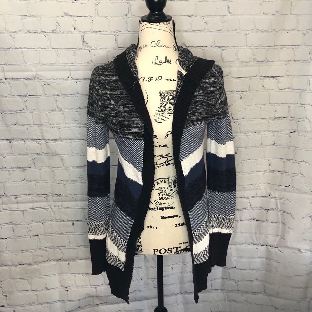 Roxy Open Front Hooded Sweater Size M